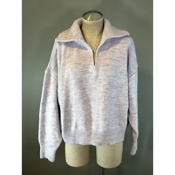 Topshop Relaxed Collar Over Sized Sweater in Light Purple Size L - Picture 1 of 4